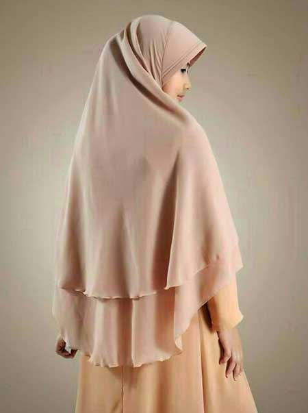 contoh hijab ceruti cantik warna krem